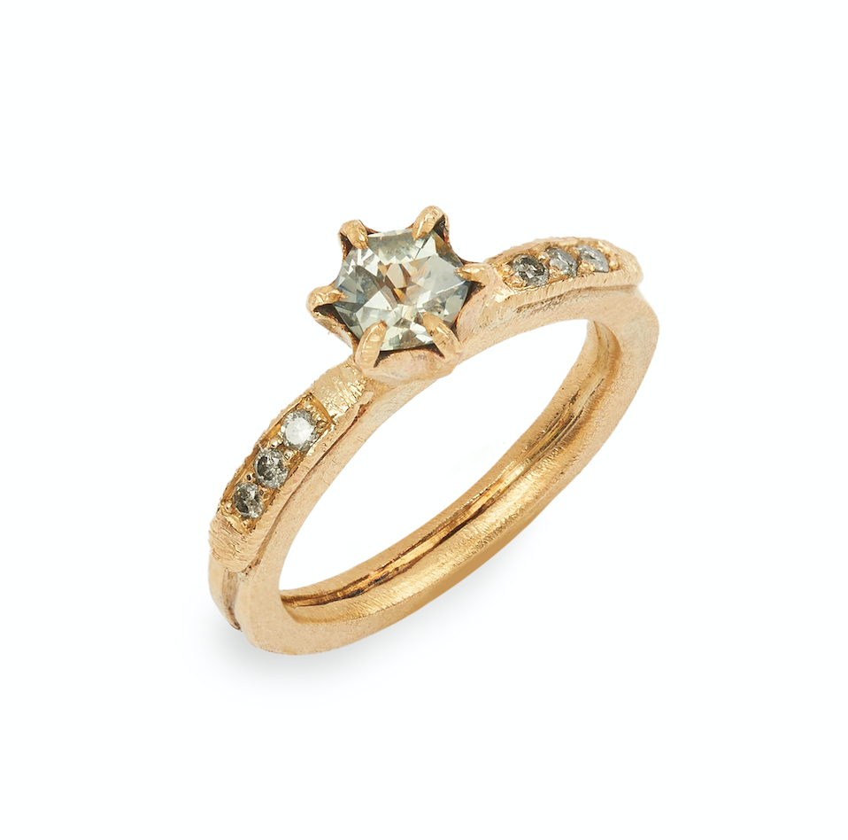 Montana Sapphire & Diamond Engagement Ring #rs
